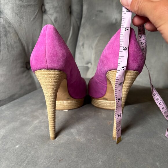 BCBGMAXAZRIA Fuchsia Suede Platform Stiletto Heels – Women’s Size 7.5B - Picture 5 of 6